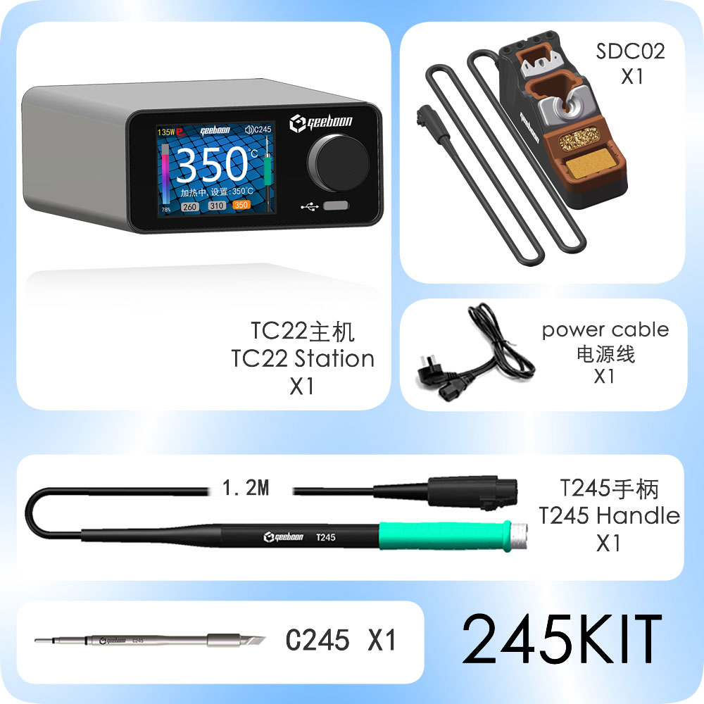 Soldering Iron Kit - ชุดสถานีบัดกรี GEEBOON TC22 240W พร้อมขาตั้งหัวแร้ง SDC02