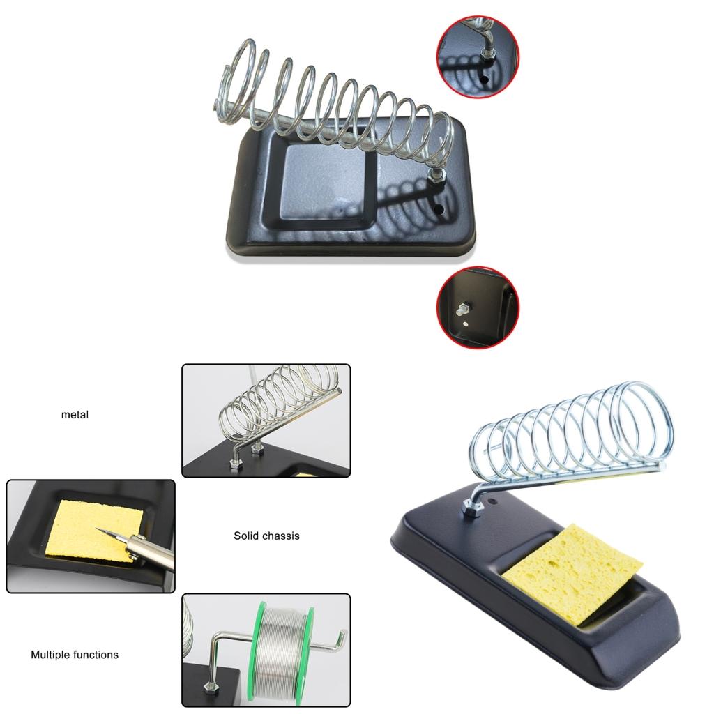 Diy Electronics Workbench - โลหะแบบพกพา การประสาน ผู้ถือเหล็กขาตั้งผู้ถือทำความสะอาดฟองน้ำ Solder Tip Slot