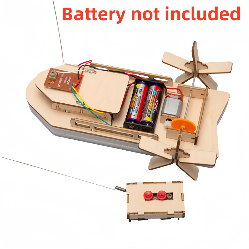 Diy Boat Electronics - ชุดของเล่นเรือบังคับวิทยุ DIY เรือ RC ไม้ ของเล่นอิเล็กทรอนิกส์สำหรับเด็ก