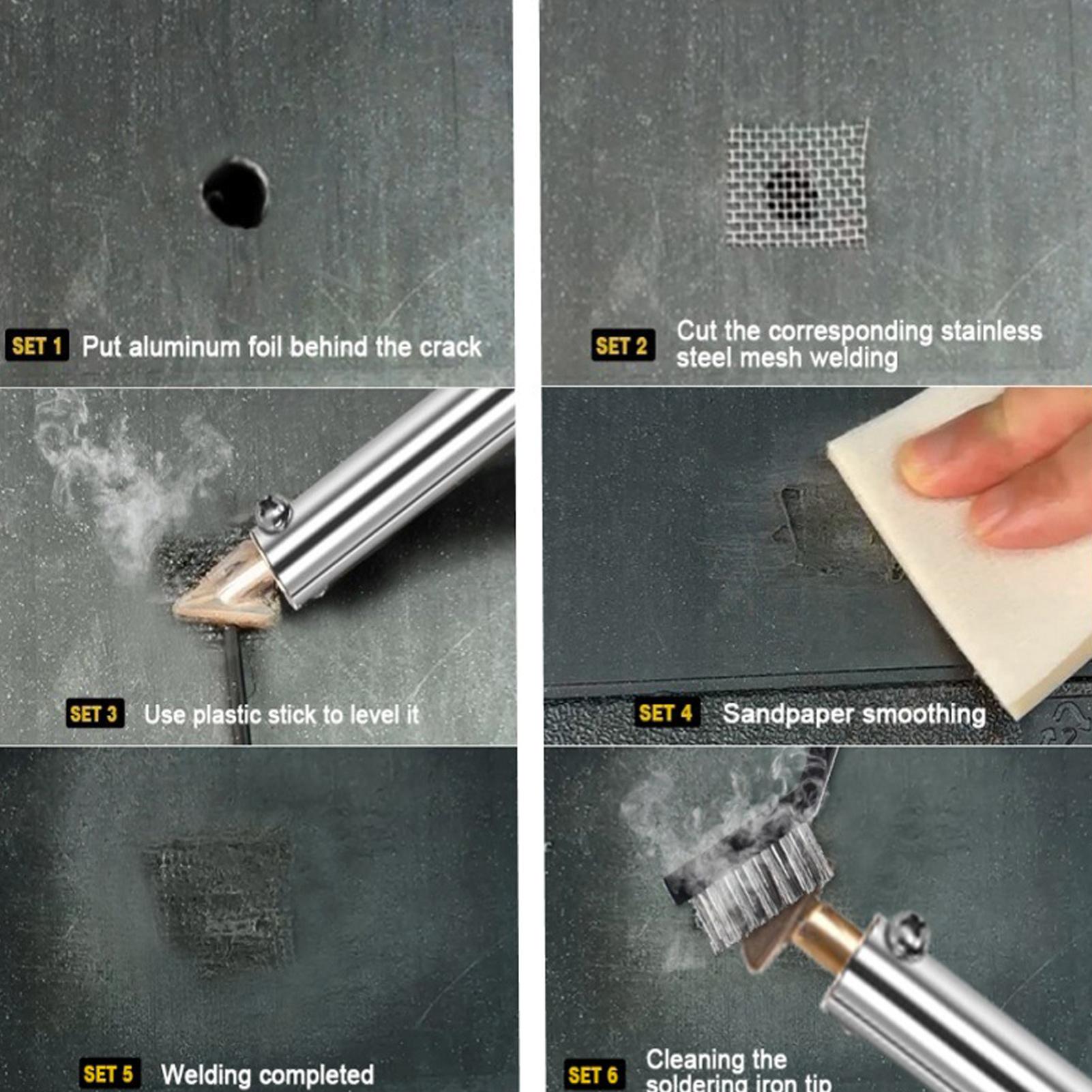 Soldering Iron Kit - หัวแร้งบัดกรีควบคุมอุณหภูมิได้อย่างแม่นยำ ชุดซ่อมกันชนสำหรับมืออาชีพ เหมาะสำหรับครอบครัว ผู้ที่ชื่นชอบงานซ่อม ผู้หญิง และอู่ซ่อมรถ