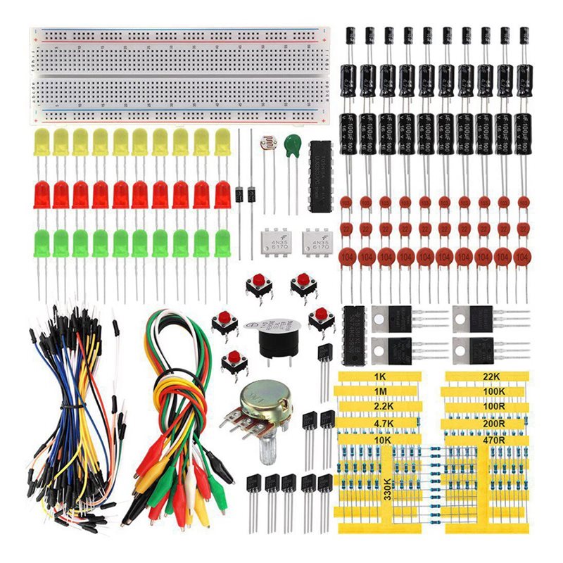 Diy Electronics Basics - ชุดอุปกรณ์การเรียนรู้ DIY ด้านอิเล็กทรอนิกส์สำหรับ Arduino อุปกรณ์พื้นฐานสำหรับผู้ที่ชื่นชอบอิเล็กทรอนิกส์