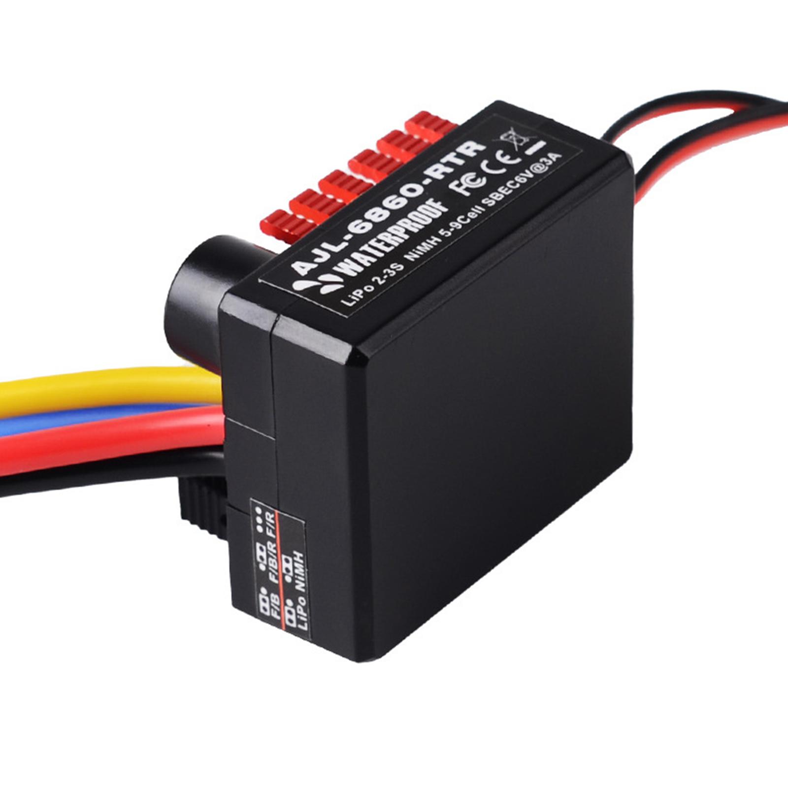 Diy Boat Electronics - ตัวควบคุมความเร็วอิเล็กทรอนิกส์แบบแปรงถ่าน 60A ตัวควบคุมความเร็วอิเล็กทรอนิกส์สำหรับรถ DIY รถตีนตะขาบ 1/10