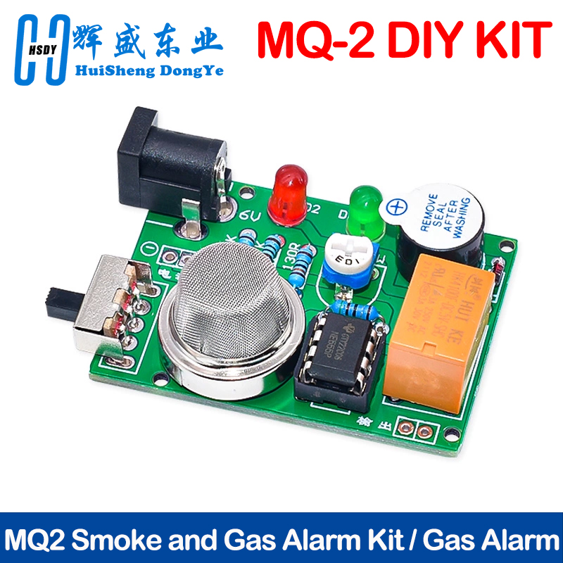 Diy Electronics Gadget - MQ2 ชุดสัญญาณเตือนควันและก๊าซชุดสัญญาณเตือนภัยก๊าซที่เป็นอันตรายการผลิตอิเล็กทรอนิกส์ DIY การฝึกอบรมการเชื่อม
