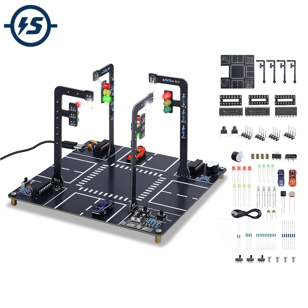 Diy Electronics Projects For Adults - ชุดจำลองสัญญาณไฟจราจรพร้อมเสียงและไฟกระพริบ ชุดฝึกหัดประกอบวงจร DIY สำหรับวิศวกรรม STEM โปรเจคอิเล็กทรอนิกส์สำหรับวัยรุ่นและผู้ใหญ่