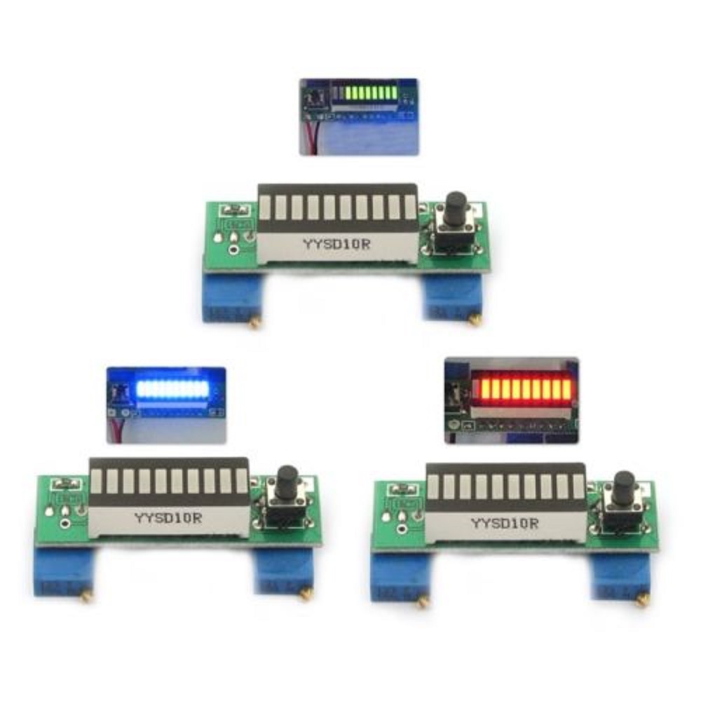 Diy Electronics Test Equipment - LM3914 10 Segment 3.7V แบตเตอรี่ลิเธียม 12V