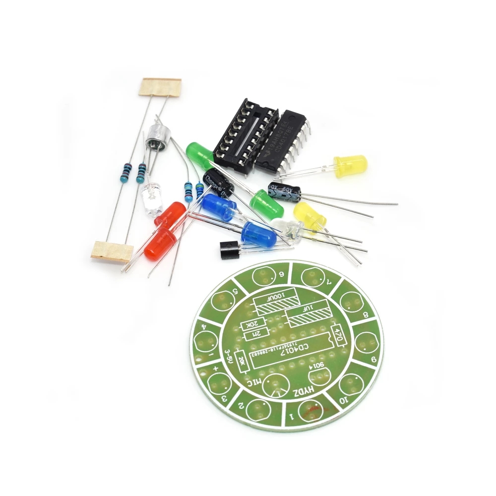 CD4017สีสันควบคุมเสียงไฟLEDหมุ - Diy Electronics Gadget บทวิจารณ์และราคา