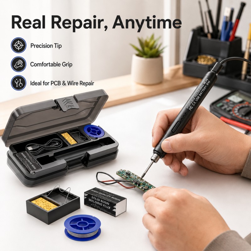 ชุดหัวแร้งบัดกรีแบบชาร์จ USB,  - Diy Electronics Bench บทวิจารณ์และราคา