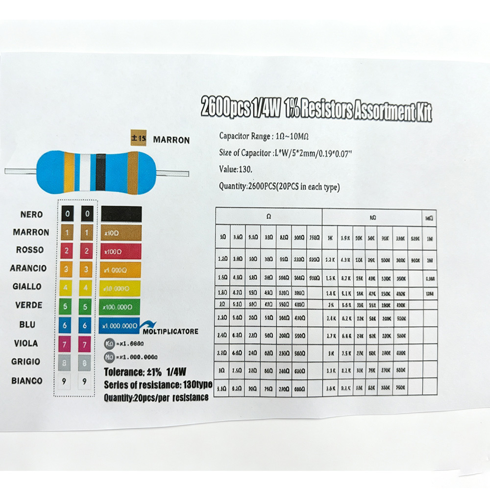 ตัวต้านทานฟิล์มโลหะ 2600 ชิ้น  - Diy Electronics For Beginners บทวิจารณ์และราคา